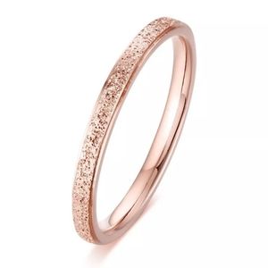 Simple Frosted Rose Gold Band Ring